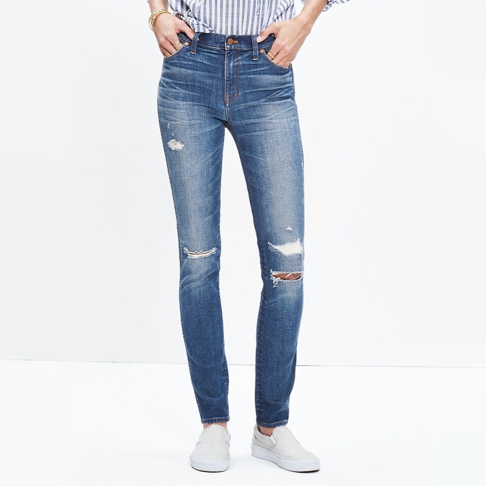 Madewell 9" High-Rise Skinny Jeans: Rip and Repair Edition